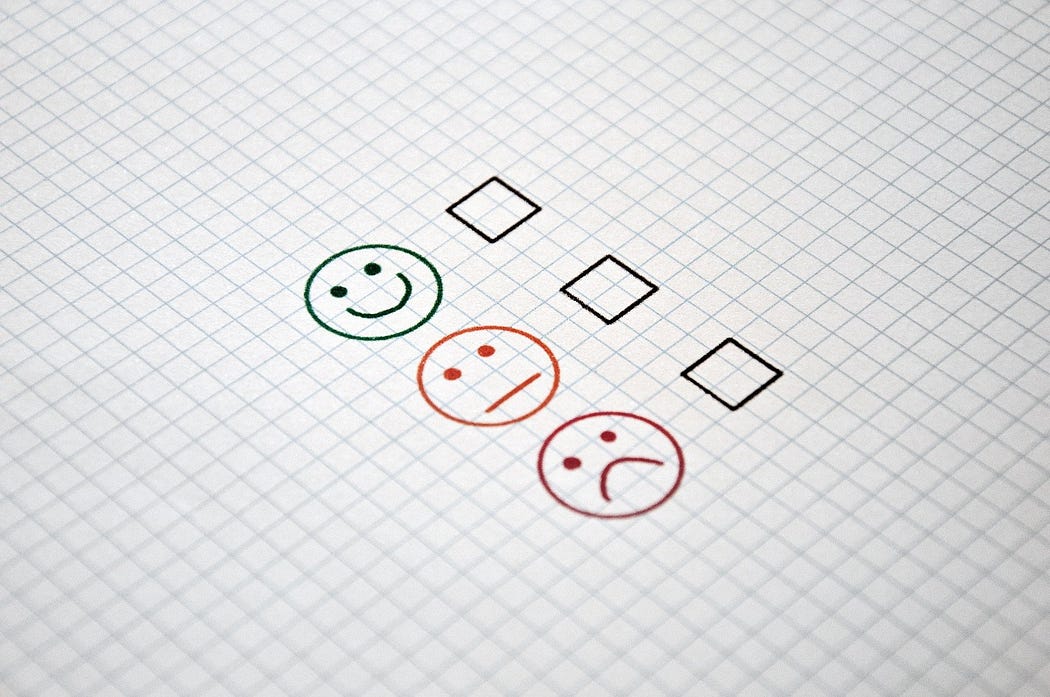 three emoji with checkboxes next to them